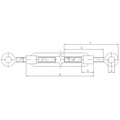 Ķēdes spriegotājs cilpa-āķis DIN 1480 3
