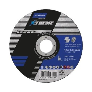 Диск отрезной по металлу Norton X-Treme Тип-41 Диск отрезной по металлу Norton X-Treme Тип-41